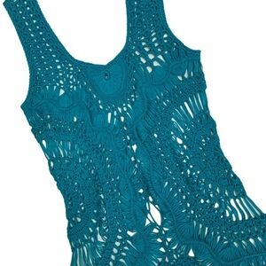 Vintage 1999 Crocheted Tank Top Swim Cover Up